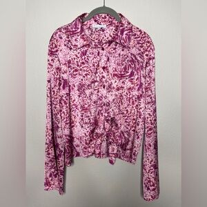 Maison D’Amelie Anthropologie satin top blouse